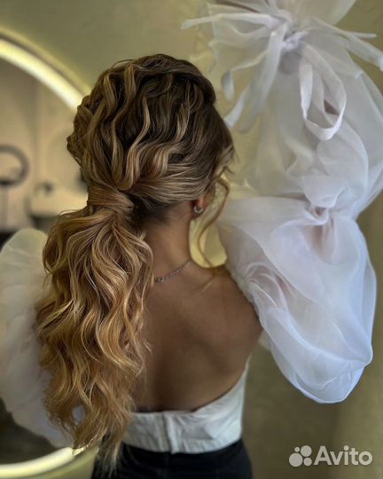 Прически, косы,локоны, макияж, свадебный образ