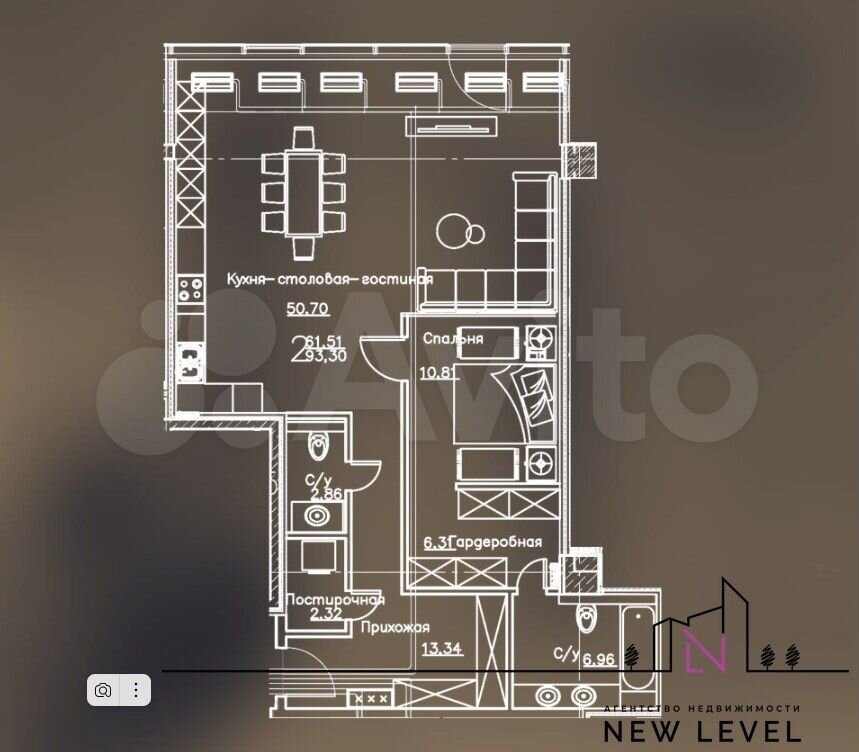 Своб. планировка, 167,9 м², 14/17 эт.