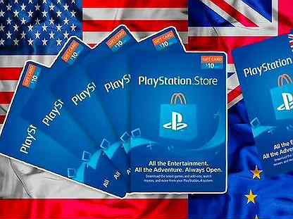 Карты пополнения PSN Playstation Store US,EU,UK,JP