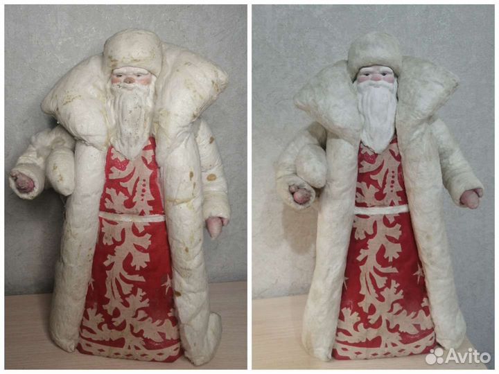 Дед мороз реставрация ватных игрушек