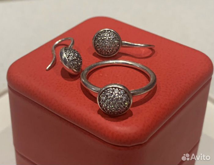 Серьги и кольцо Pandora