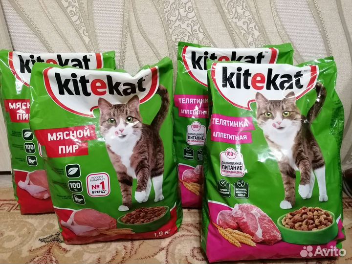 Корм сухой Whiskas, Kitekat, Purina one