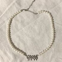Жемчужное ожерелье с серебрянной налписью gross