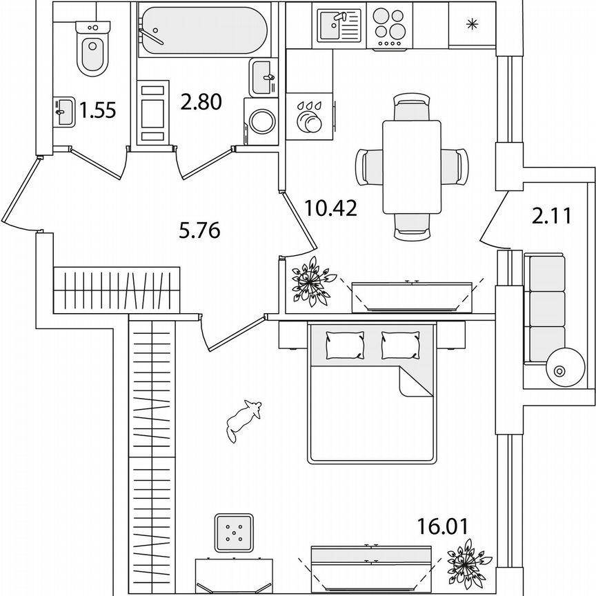 1-к. квартира, 37,6 м², 7/9 эт.