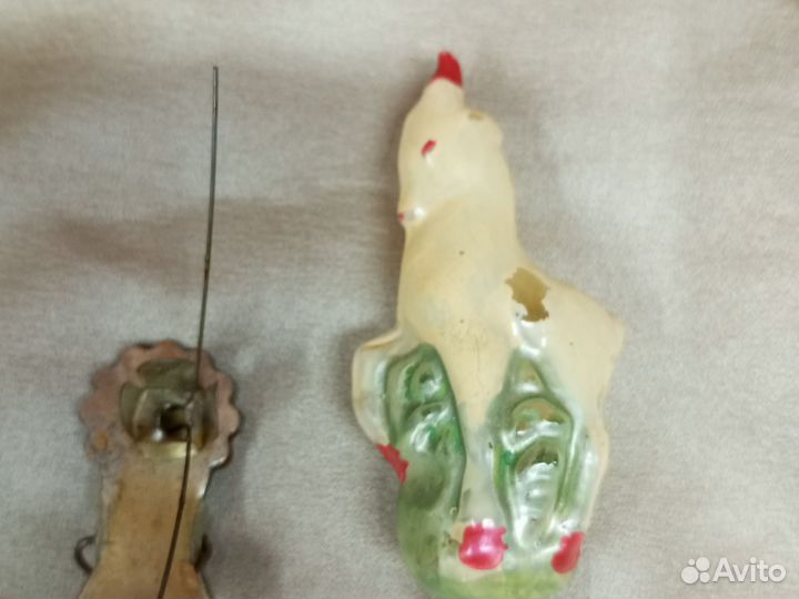 Ёлочная игрушка серебряное копытце СССР