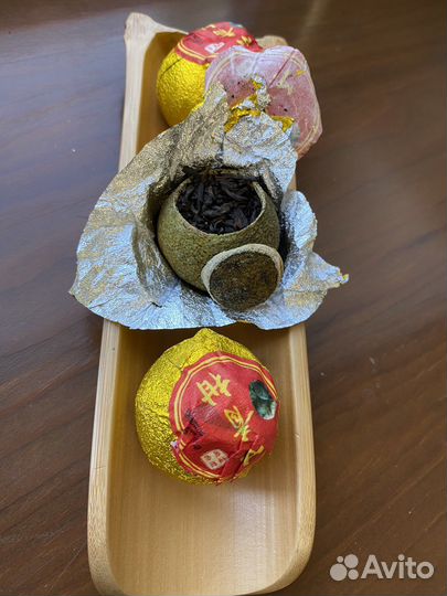 Шу пуэр в мандарине, китайский чай, бодрящий чай