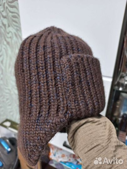Ушанка мужская новая вязаная