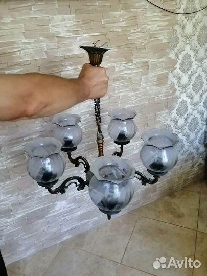 Люстра с ковкой потолочная бу