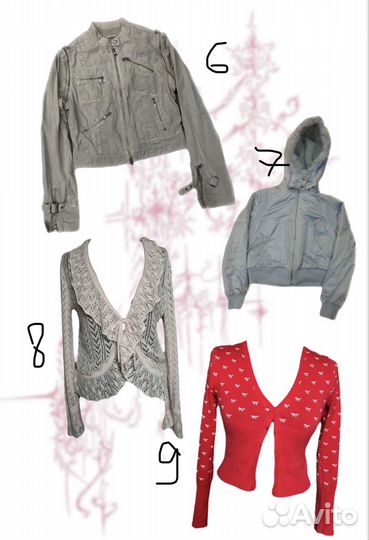 Y2k винтаж майки кофты юбка корсет куртки жилеты