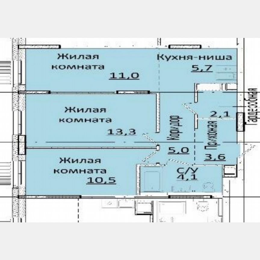 3-к. квартира, 55,9 м², 17/17 эт.