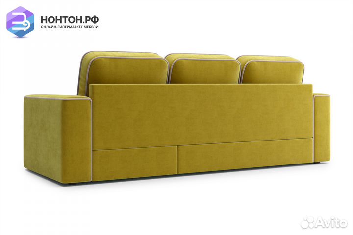 Диван угловой дельфин Берген горчичный