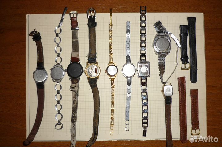 Винтажные, наручные женские часы СССР 9шт