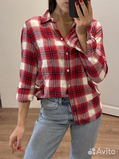 Рубашка GAP в клетку красная