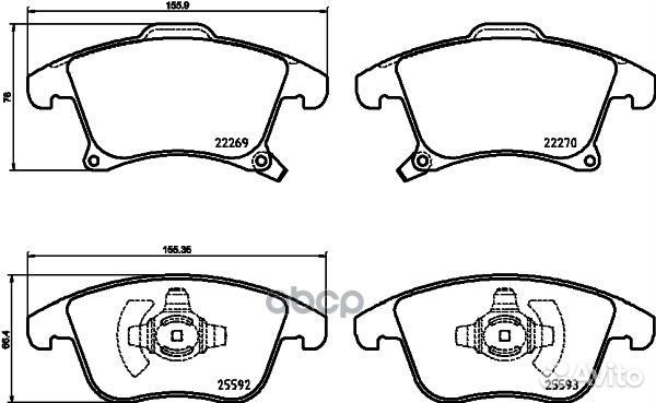 Колодки торм.пер. P24173 Brembo