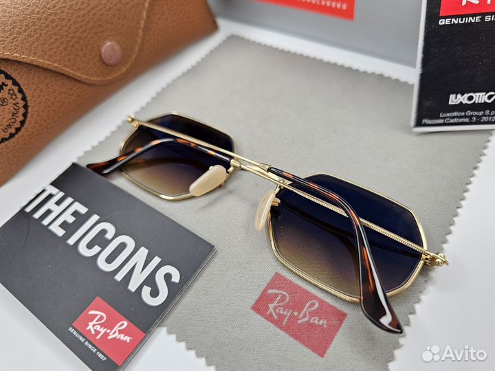 Очки Ray Ban Octagonal 3556 Brown Gradient Стекло