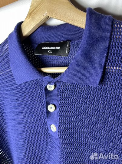 Поло Dsquared2 Cottons Knit Navy Polo Shirt