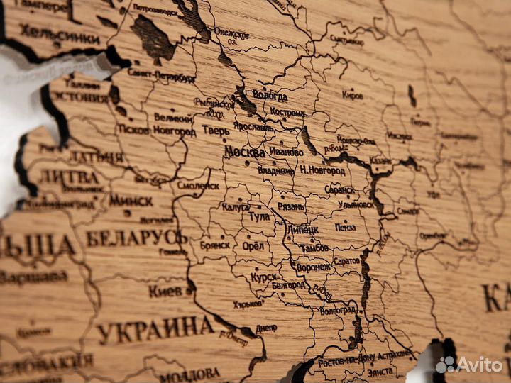 Деревянная карта мира Дедвлей в Тюмень