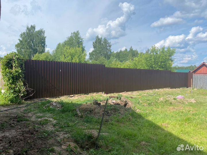 Забор из профнастила под ключ