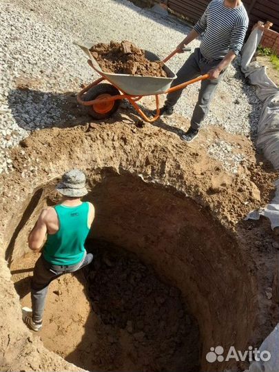 Землекопы. Копка траншeй в ручную. Земляные работы