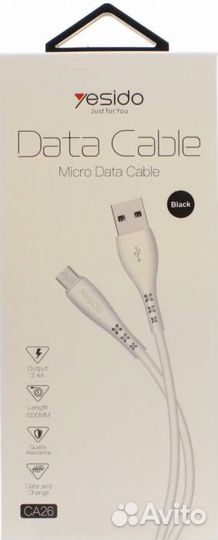 Кабель micro USB Yesido CA26-1, 2A, 1 м
