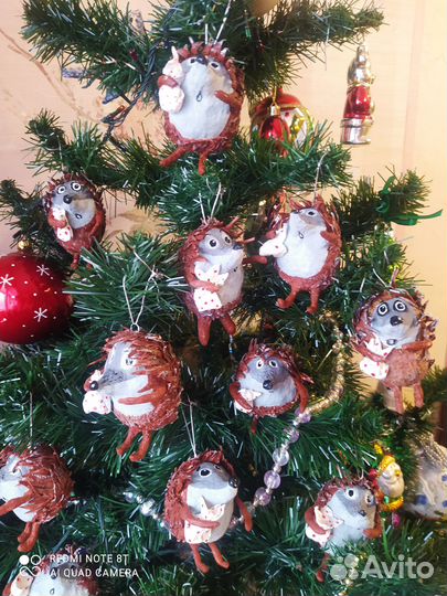 Ватные елочные игрушки новые(Ежик в тумане)