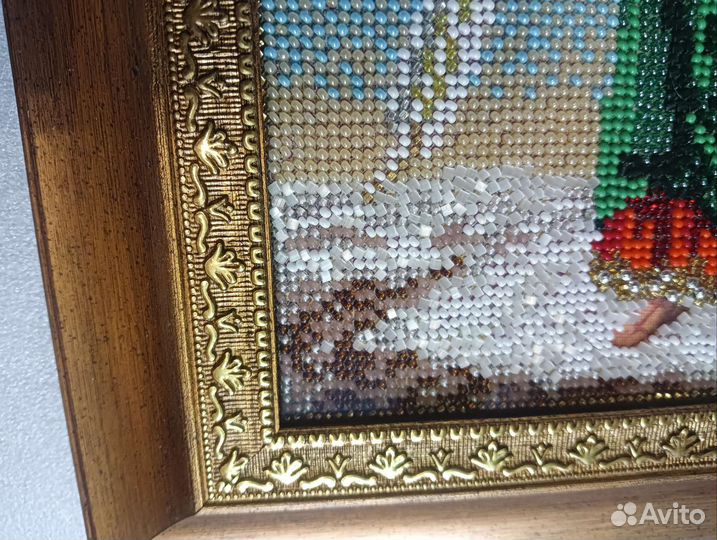 Икона Ангел Хранитель вышивка бисер