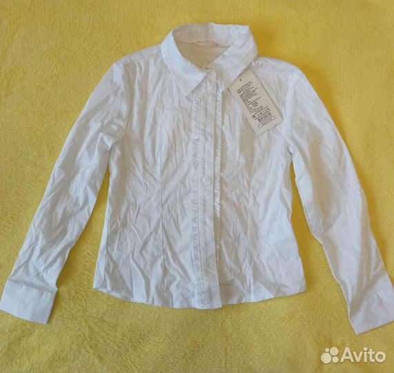 Блузки белые для девочки 110-116 (4-6 лет) новые