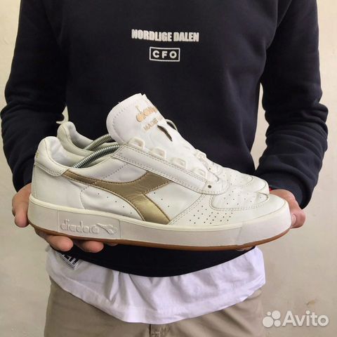 Diadora Borg Elite Gold 80s Trainers Kangaroo Leat