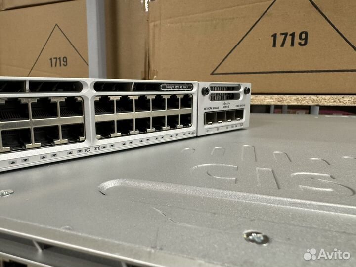 Коммутатор cisco poe 3850 -48P -l + 2бп 1100w