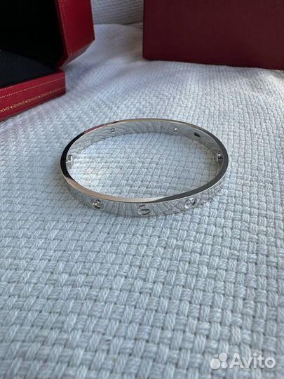 Браслет cartier love белое золото