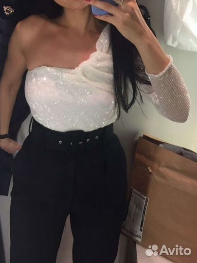 Топ блузка с пвйетками zara xs