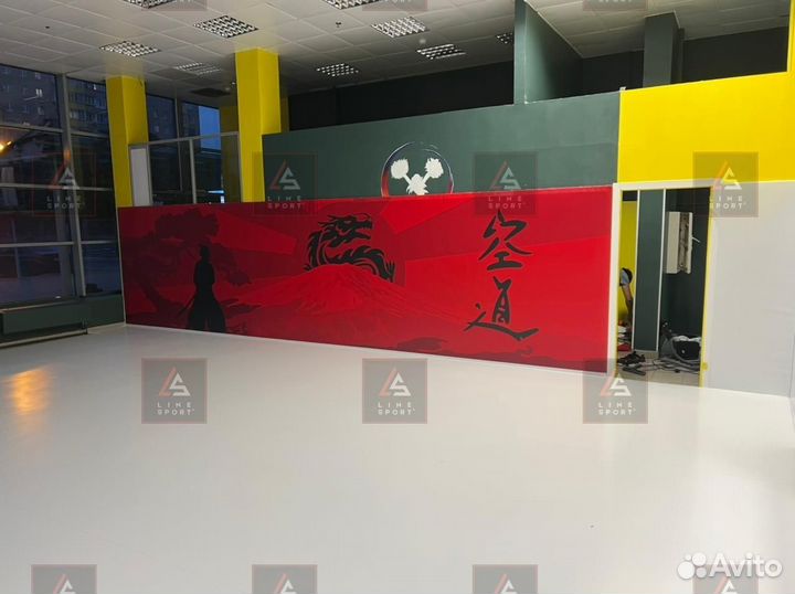 Борцовский ковер 6х6 одноцветный люверсы