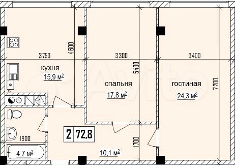3-к. квартира, 93,2 м², 8/10 эт.