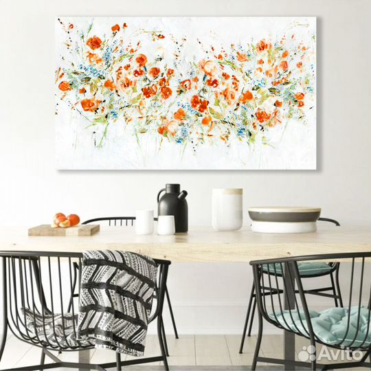 Картина в столовую факутрные цветы на холсте