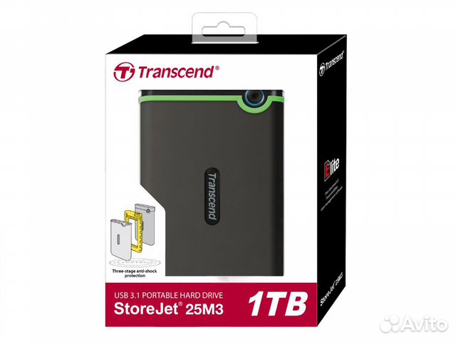 Внешний жесткий диск HDD Transcend 25M3S 1/2/4 тб объявление продам