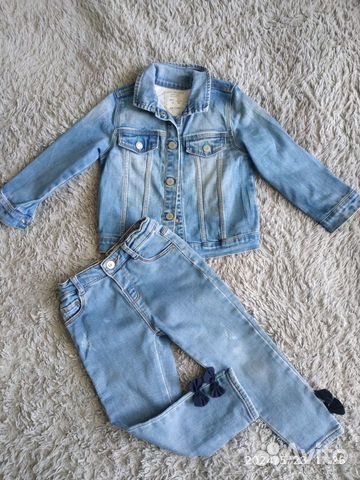 Джинсовая куртка,джинсы zara для девочки 98