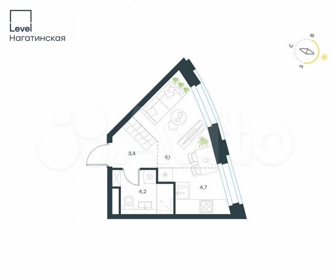 Квартира-студия, 21,4 м², 11/26 эт.