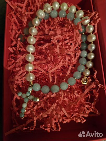 Колье sexy fish крест из натуральных камней