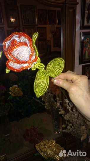 Розы из бисера