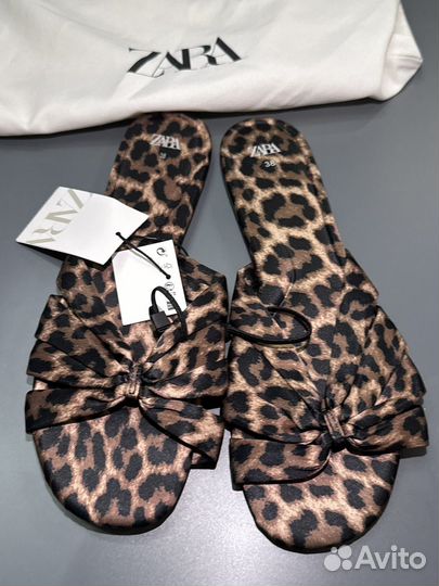 Шлепки леопардовые Zara 38