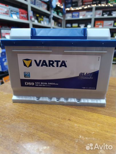 Аккумулятор 60 ач Varta D59 Низкий Корпус