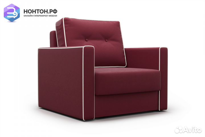 Кресло еврокнижка Леон бордовое