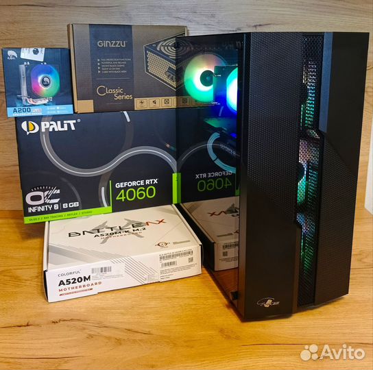 Игровой Ryzen 5 5500/RTX 4060/M.2NVMe