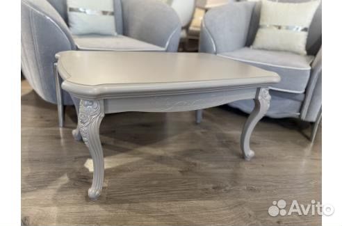 Столик прямоугольный мокко серый камень