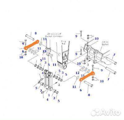 Рычаг трапеции (тяга) Komatsu PC220/270-8