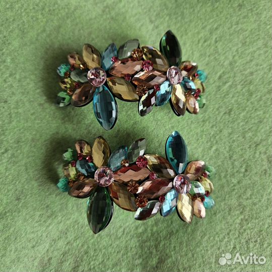 Заколка автомат для волос зажим кристаллы стразы