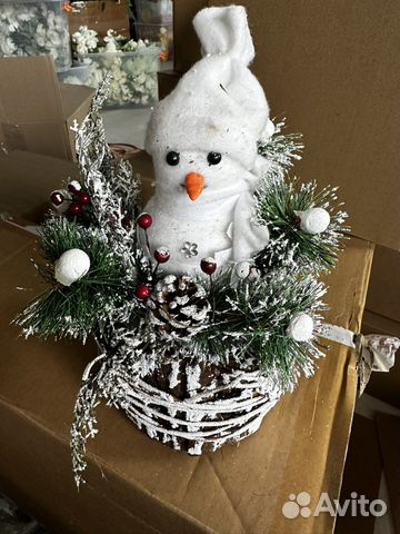 Новогодний снеговик игрушка