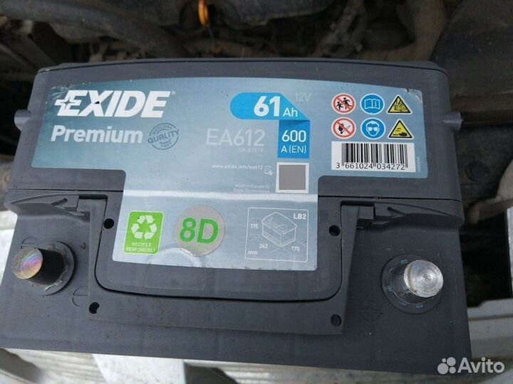 Аккумулятор Exide 61 Ah Б/У