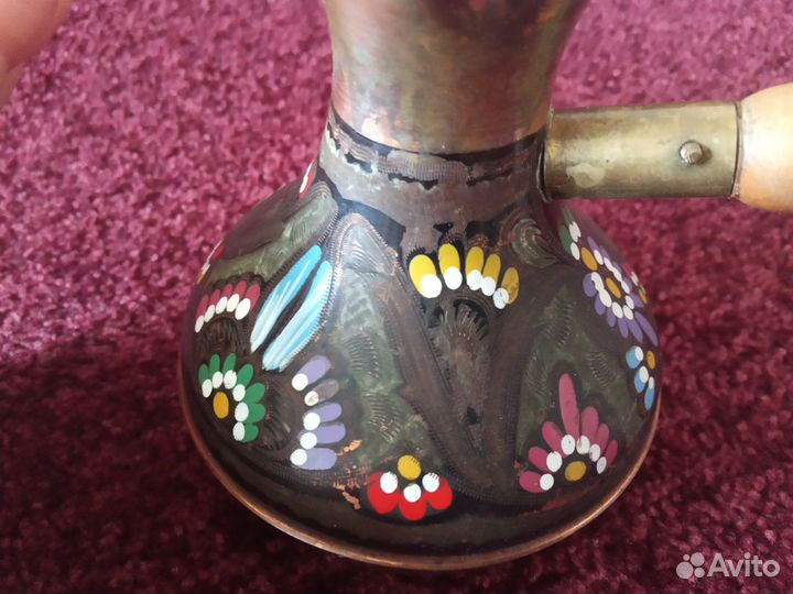 Турка медная гравировка эмаль 330 мл из Турции