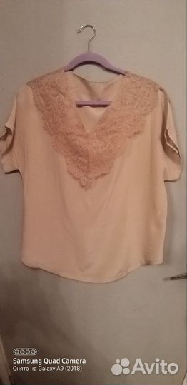 Блузка 100% шелк, ручная работа, на р.48